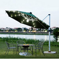 10 Ft x 10 Ft Rotatable Solar Power LED Patio Garden Umbrella